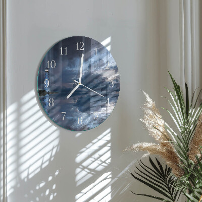 Glas wanduhr Leuchtturm