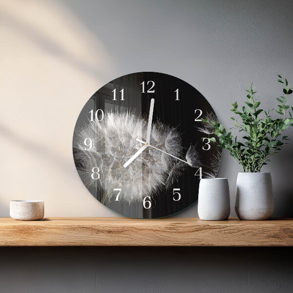 Glas wanduhr Löwenzahn