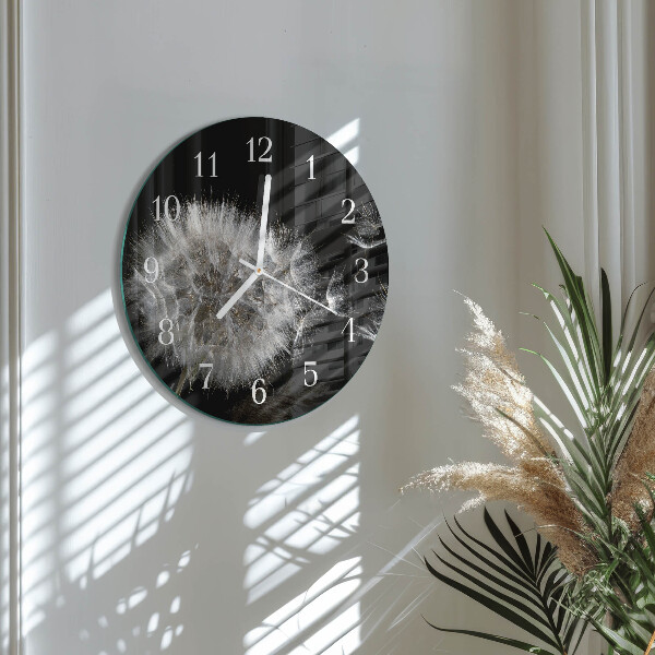 Glas wanduhr Löwenzahn