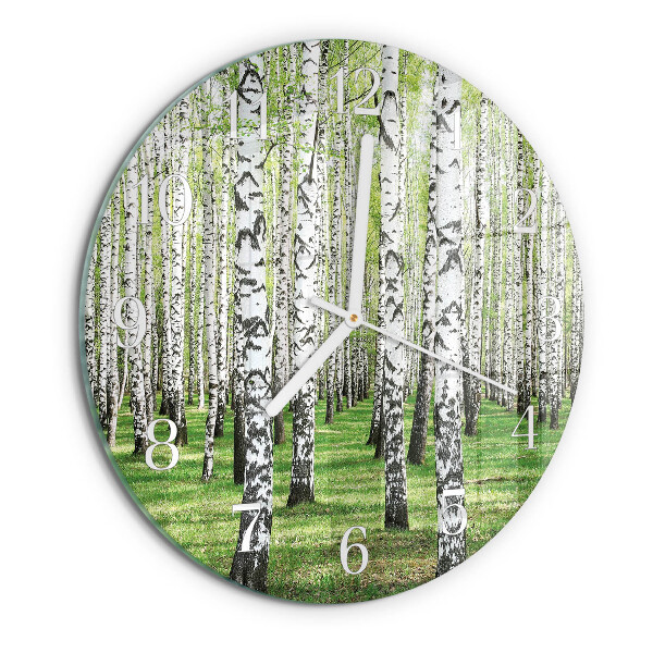 Glas wanduhr Birke