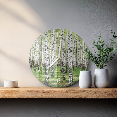 Glas wanduhr Birke