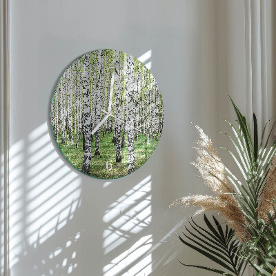 Glas wanduhr Birke