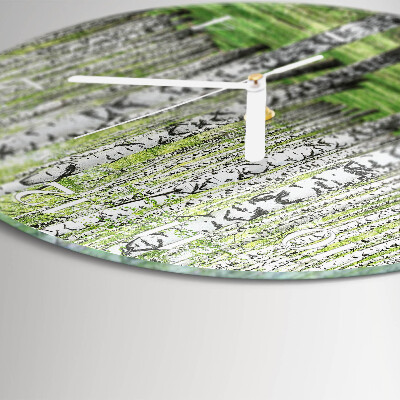 Glas wanduhr Birke
