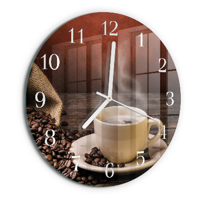 Glas wanduhr Kaffee