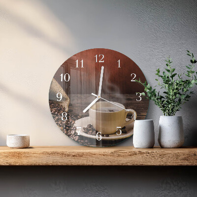 Glas wanduhr Kaffee