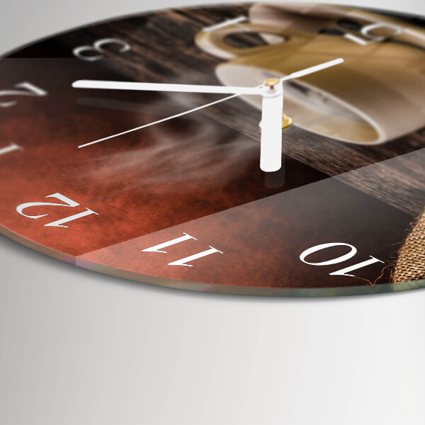 Glas wanduhr Kaffee