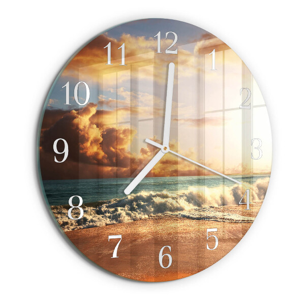 Glas wanduhr Sandküste