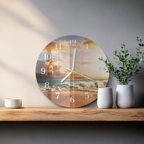 Glas wanduhr Sandküste