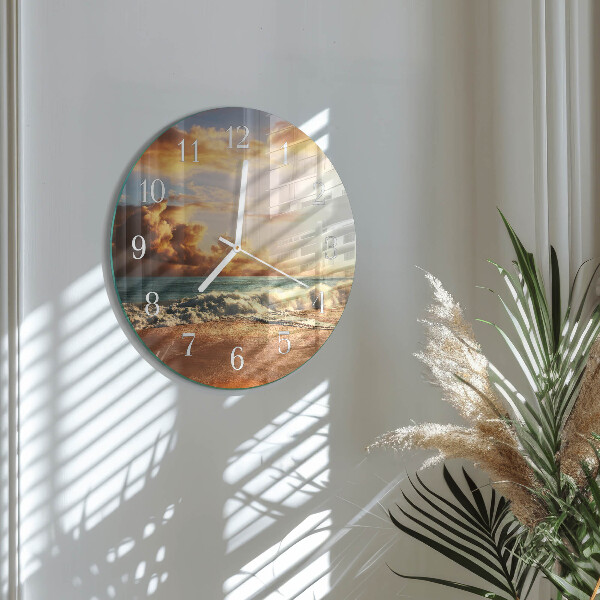 Glas wanduhr Sandküste