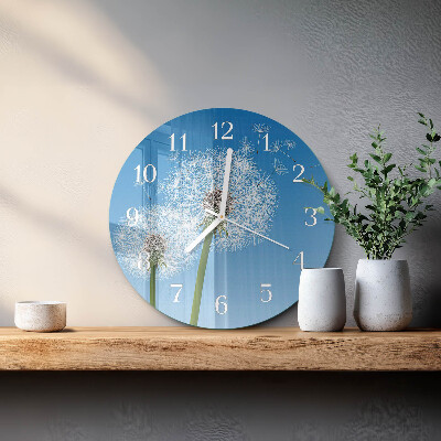 Glas wanduhr Löwenzahn