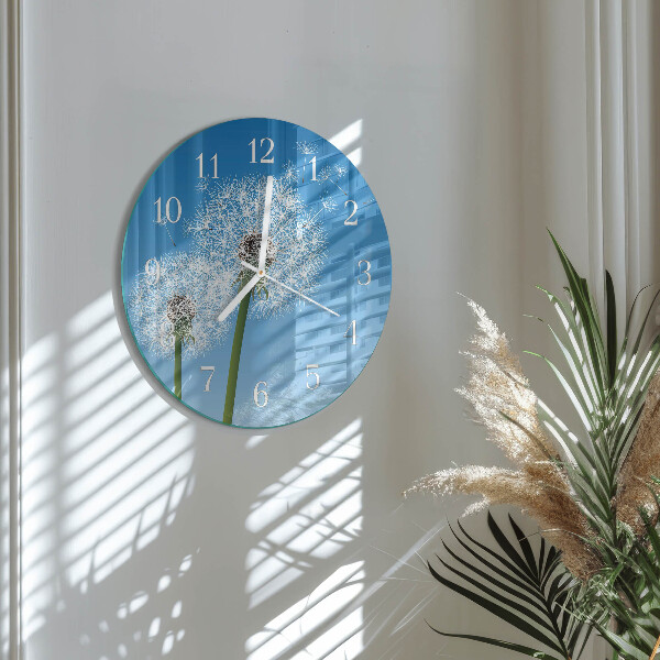 Glas wanduhr Löwenzahn