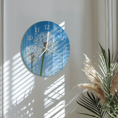 Glas wanduhr Löwenzahn