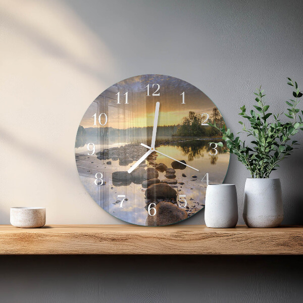 Glas wanduhr Natura-See