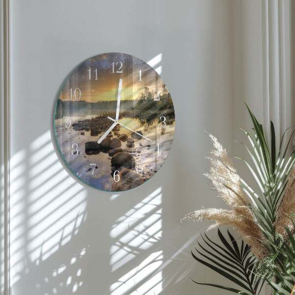 Glas wanduhr Natura-See