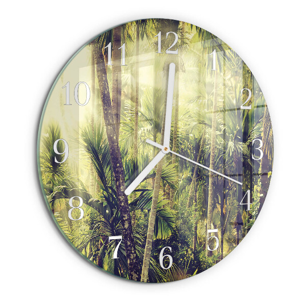 Glas wanduhr Palmen