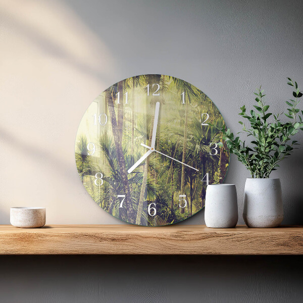 Glas wanduhr Palmen