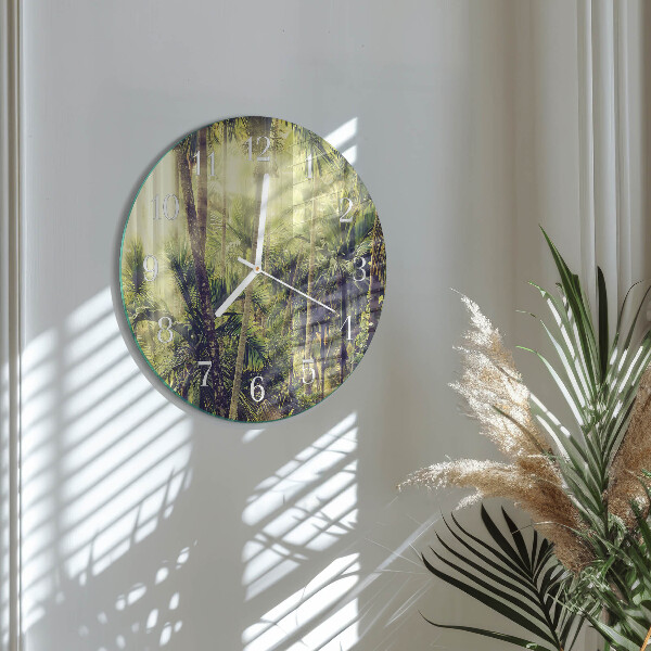 Glas wanduhr Palmen