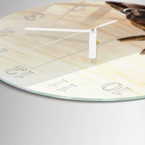 Glas wanduhr Kaffeebohnen