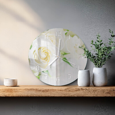 Glas wanduhr Rosen