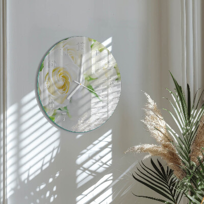 Glas wanduhr Rosen