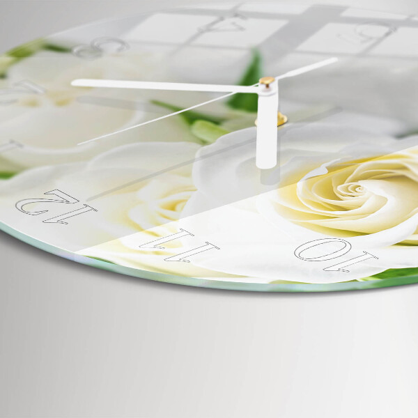 Glas wanduhr Rosen