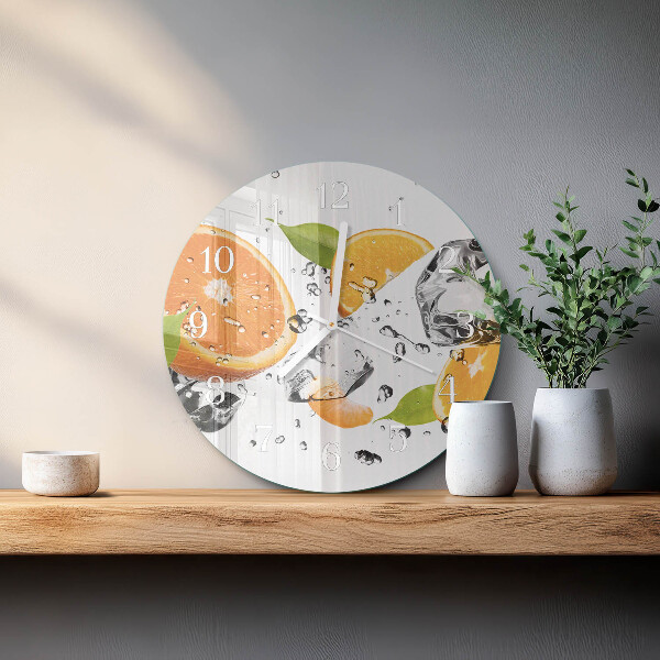 Glas wanduhr Orangen
