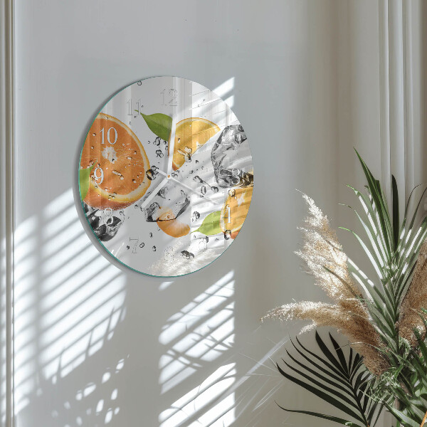 Glas wanduhr Orangen