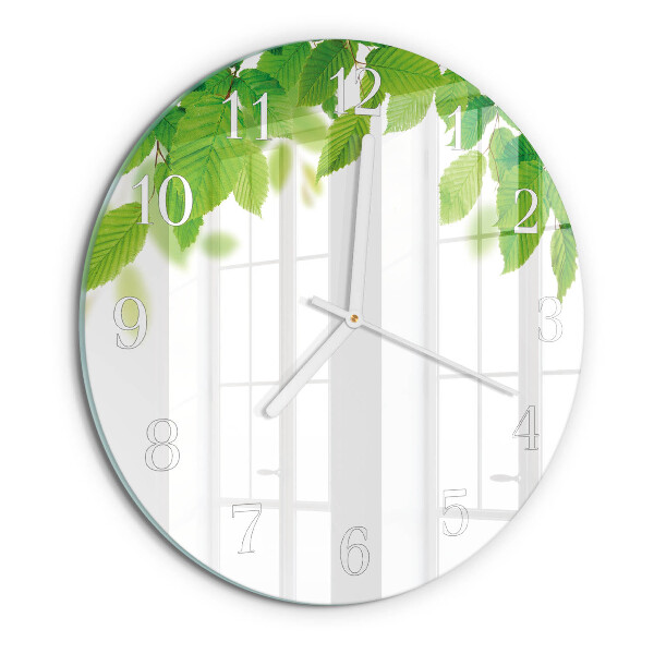 Glas wanduhr Blätter