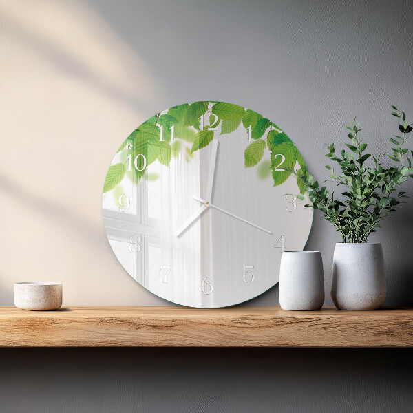 Glas wanduhr Blätter