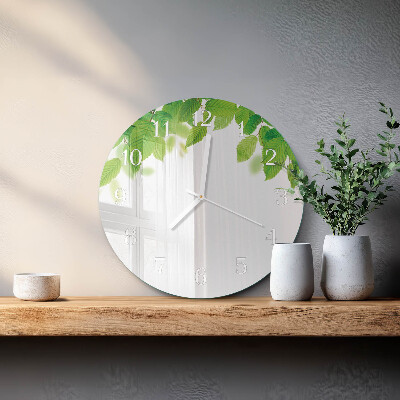 Glas wanduhr Blätter