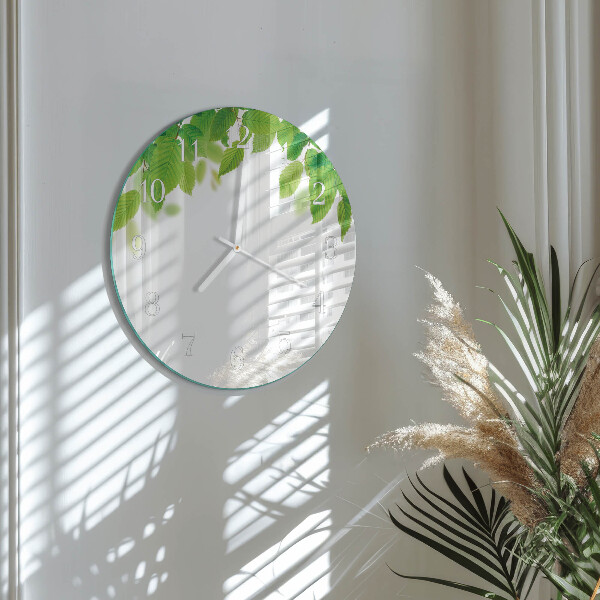 Glas wanduhr Blätter