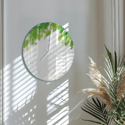 Glas wanduhr Blätter