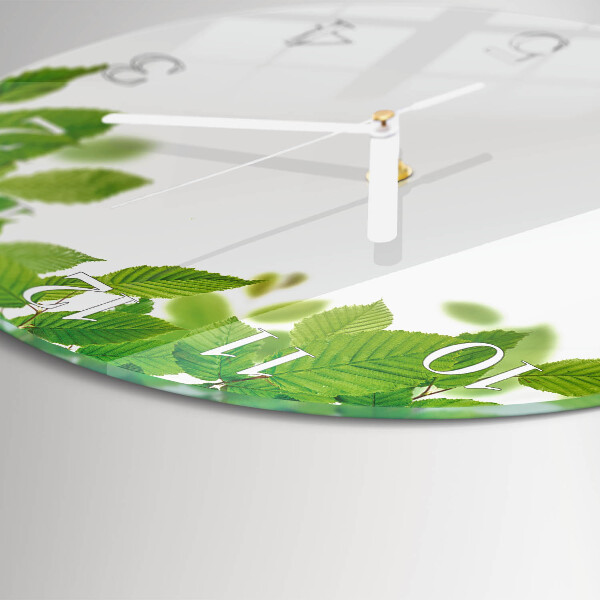 Glas wanduhr Blätter