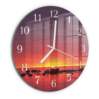 Glas wanduhr Sonnenuntergang