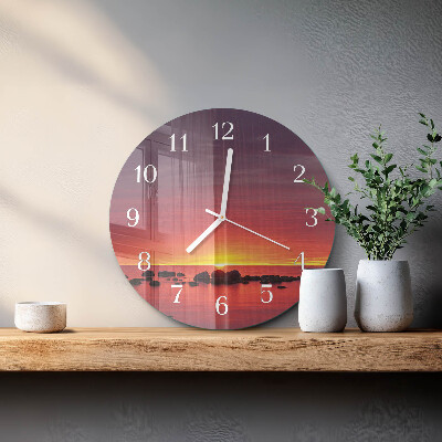 Glas wanduhr Sonnenuntergang
