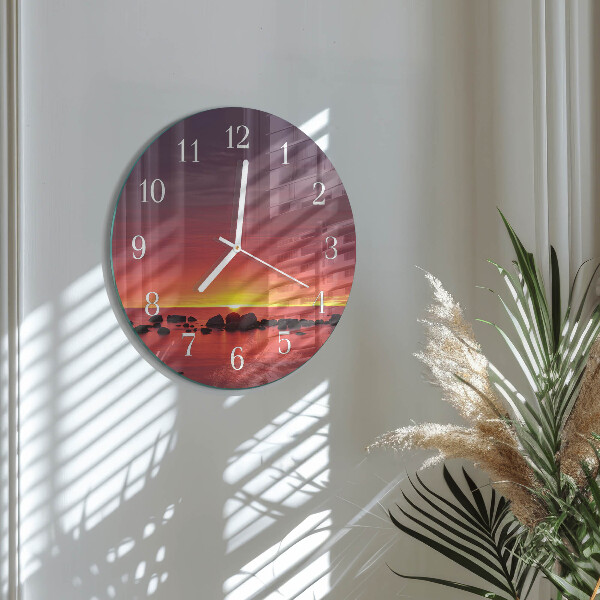 Glas wanduhr Sonnenuntergang
