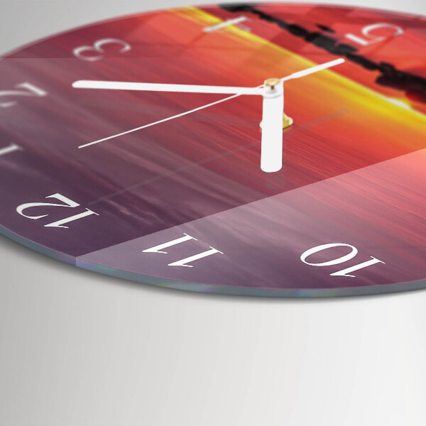 Glas wanduhr Sonnenuntergang