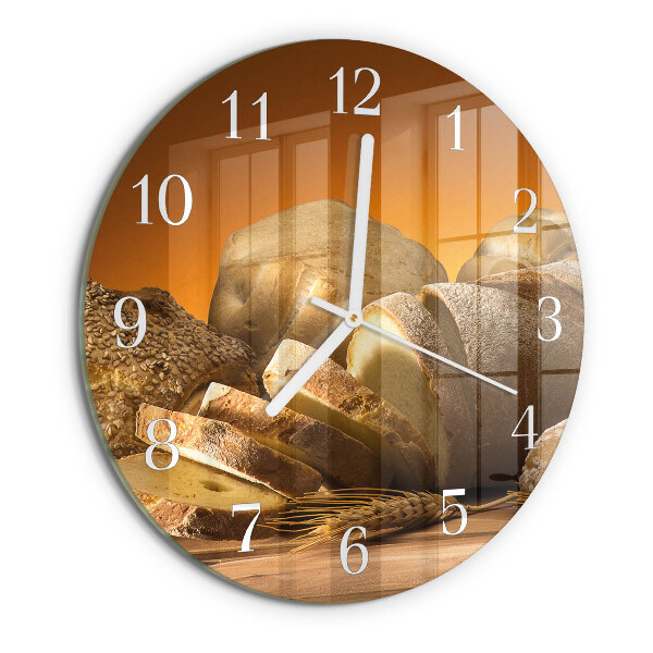 Glas wanduhr Brot
