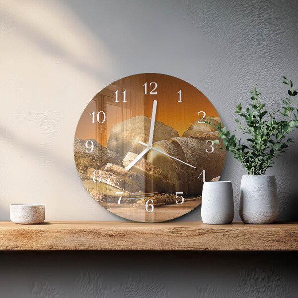 Glas wanduhr Brot