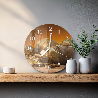 Glas wanduhr Brot