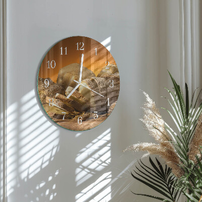 Glas wanduhr Brot