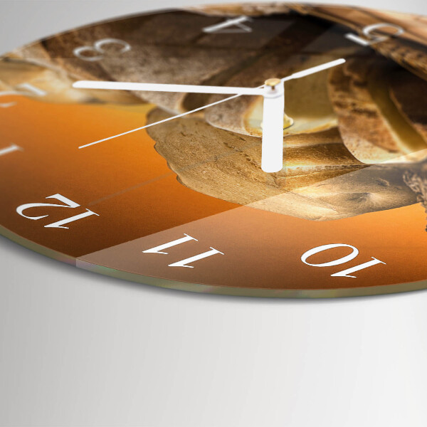 Glas wanduhr Brot