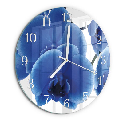 Glas wanduhr Orchidee