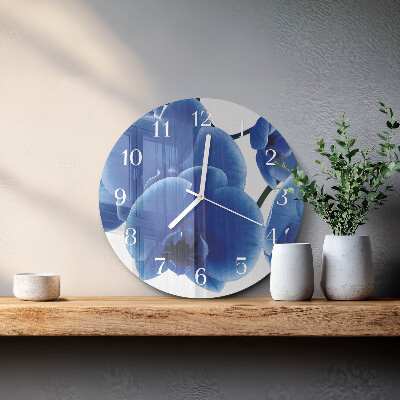 Glas wanduhr Orchidee