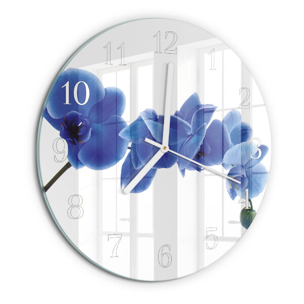 Glas wanduhr Orchidee