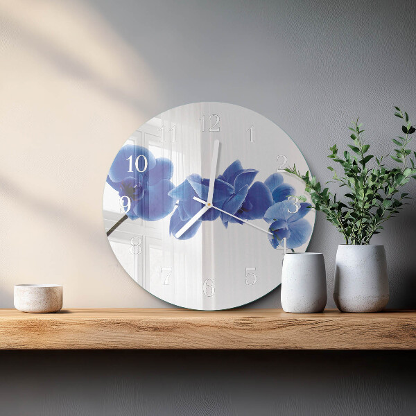 Glas wanduhr Orchidee