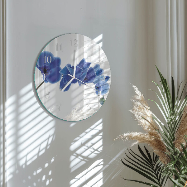 Glas wanduhr Orchidee