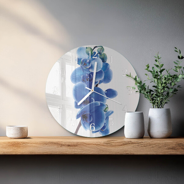 Glas wanduhr Orchidee