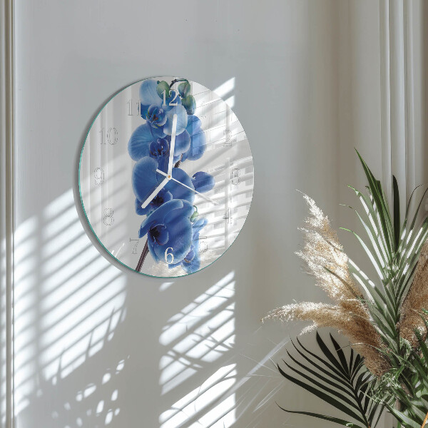Glas wanduhr Orchidee