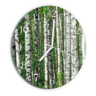 Glas wanduhr Birken